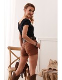 Eco-leather shorts brown 80100 - Online store - Boutique